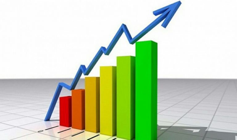 A colorful bar graph, reminiscent of a veteran's successful transition to Civvy Street, features an upward-trending blue arrow indicating growth. Red, orange, yellow, green, and lime bars ascend from left to right on a grid background.