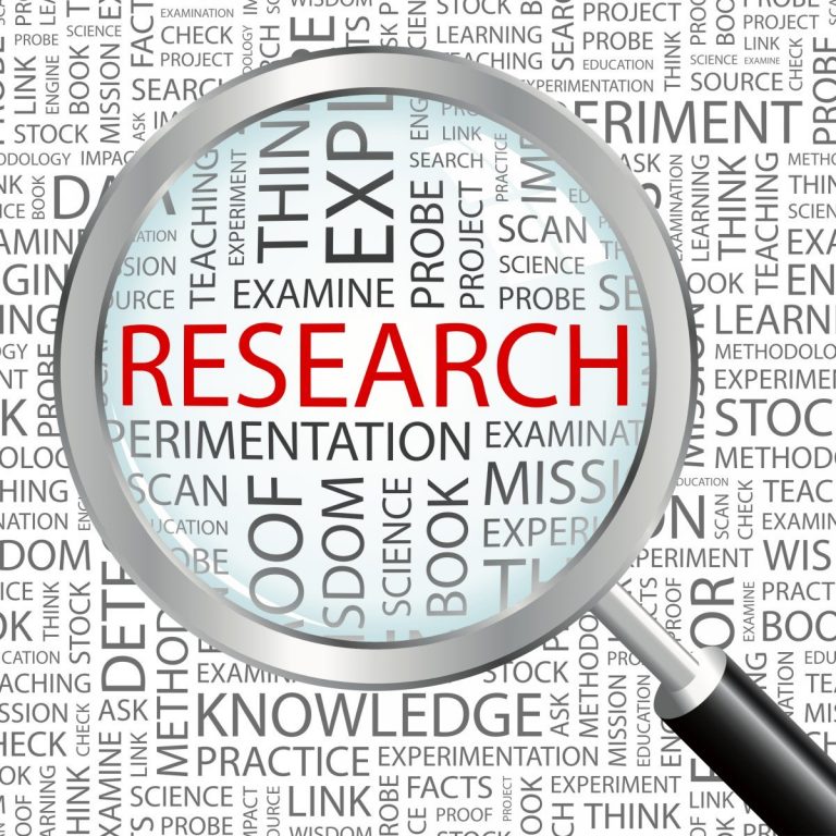 A magnifying glass highlights the word "RESEARCH" amid terms like "EXPERIMENT," "EVIDENCE," and "ANALYSIS," symbolizing a veteran's resettlement journey and gaining new insights on Civvy Street.
