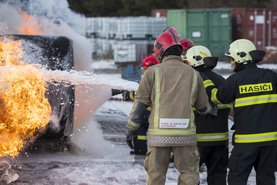 Slovakian Air Force Firefighters Train In The UK