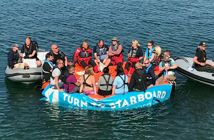 Volunteers Complete Life Raft Challenge