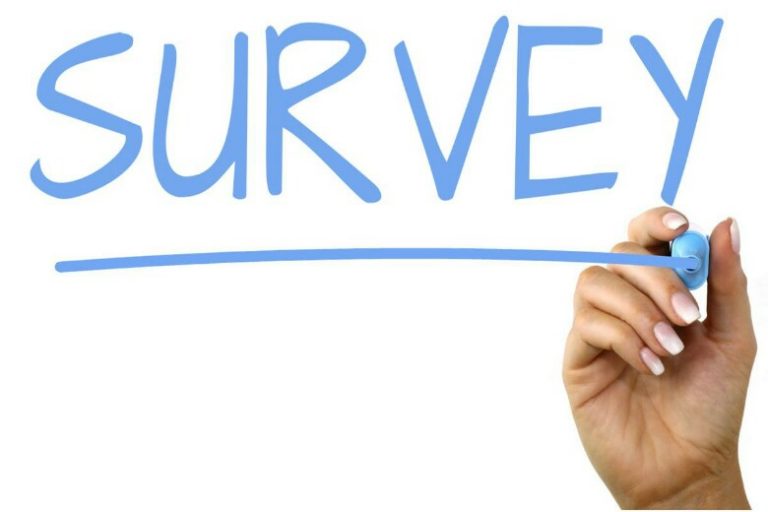 The word "SURVEY" is written in bold blue letters, underlined by a hand holding a blue marker, reminiscent of a military precision often seen in resettlement plans.