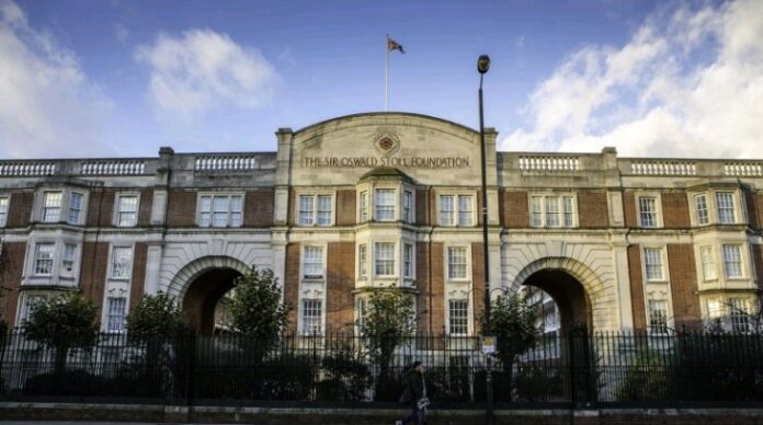 A large brick and stone building with 