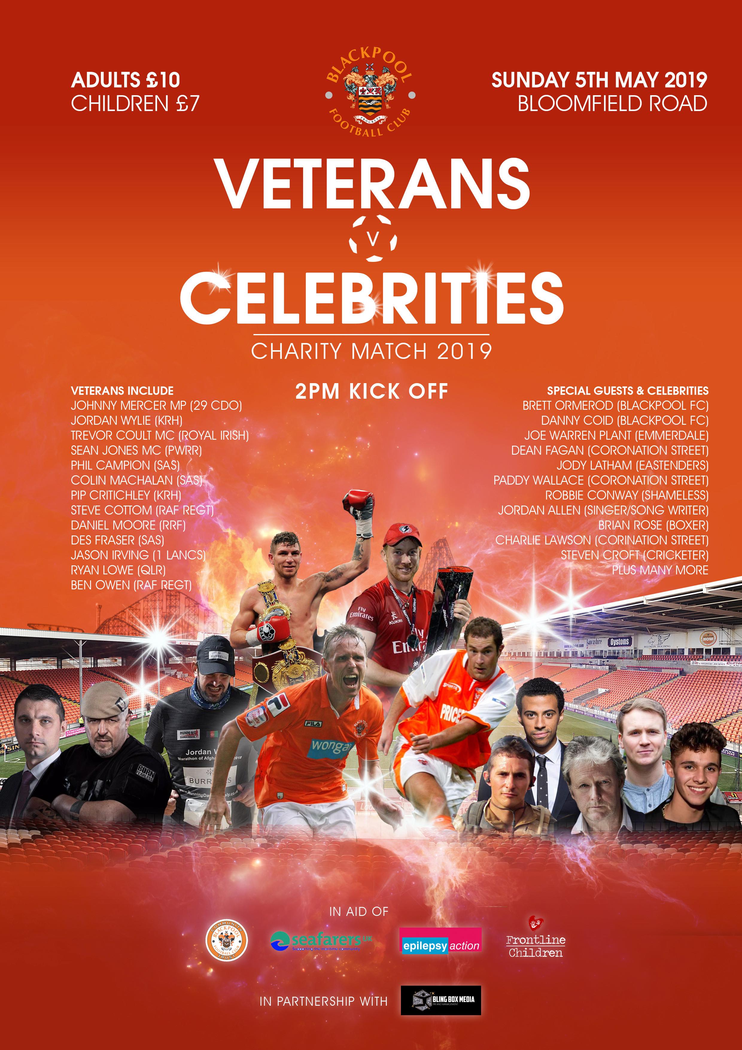 Veterans Versus Celebrities Football Match 2019, Blackpool FC