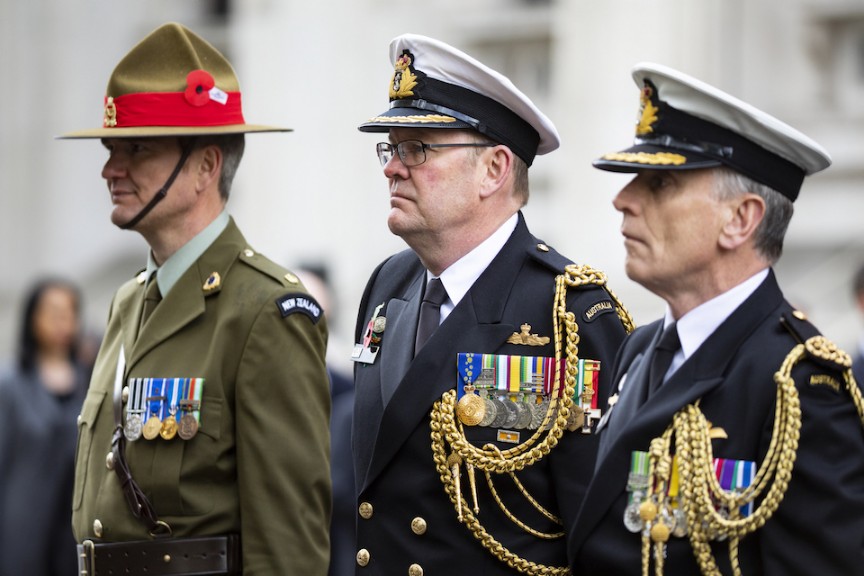 Armed Forces Mark Anzac Day At Cenotaph