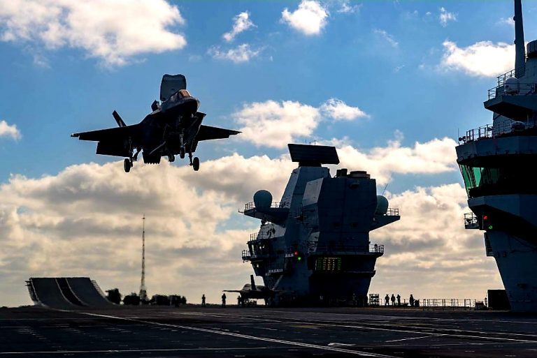 F35s Land Onboard HMS Queen Elizabeth