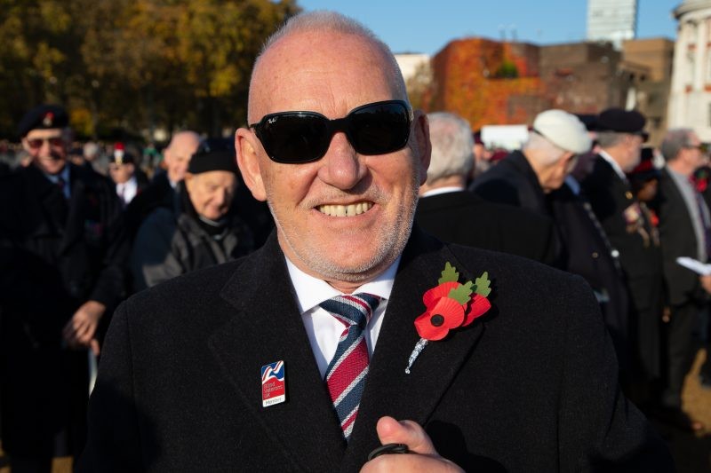 Blind Veteran Joins The March