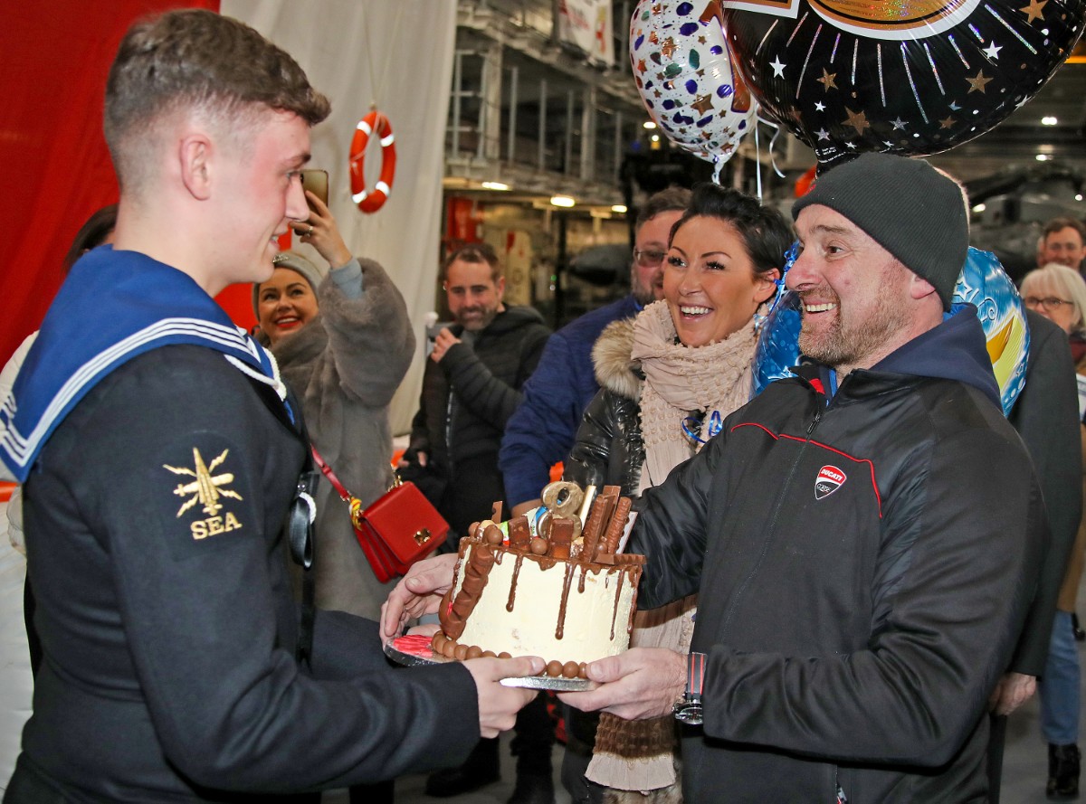 Birthday Surprise For HMS Prince of Wales Sailor