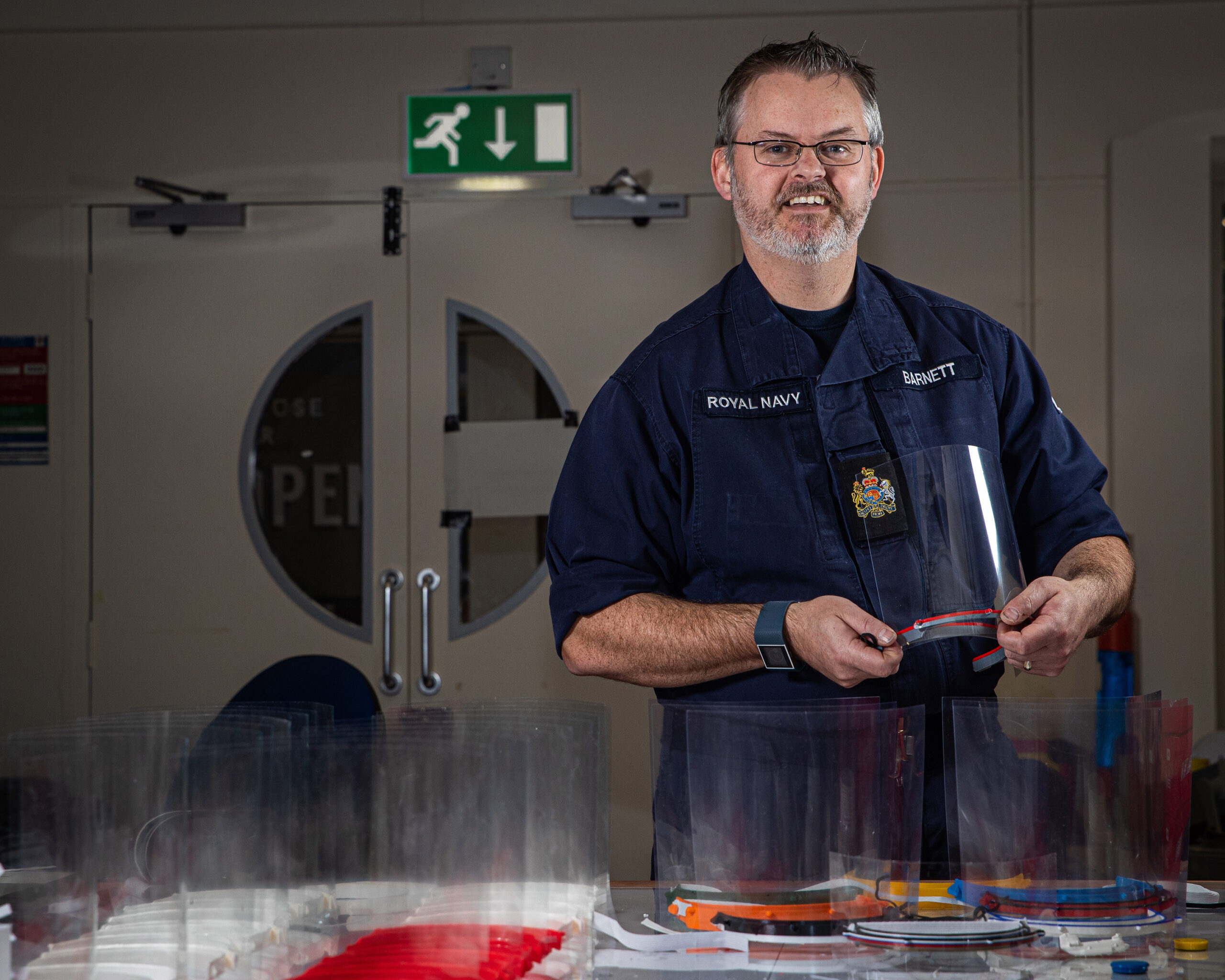 Royal Naval Air Base Make Masks In Aid Of COVID-19 Protection