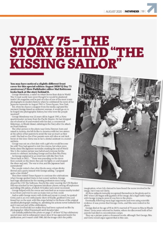 VJ Day 75 – The Story Behind “The Kissing Sailor”