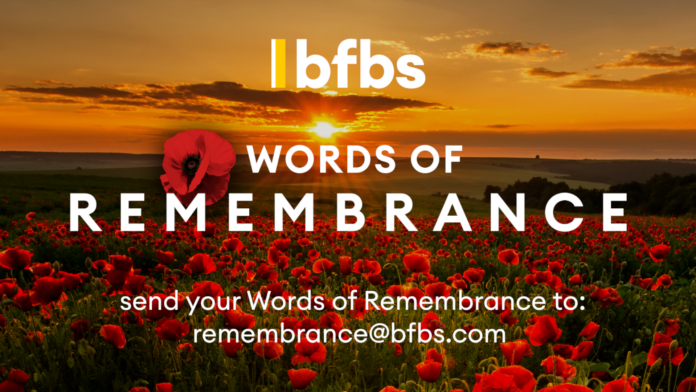 A field of red poppies at sunset with the text: 