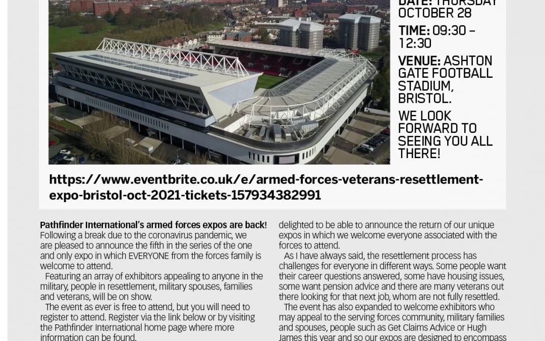 The Armed Forces & Veterans Resettlement Expo Bristol – Exhibitor Update