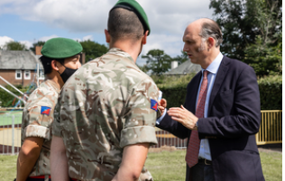Defence Minister Visits Military Families Benefitting From Newly Refurbished Homes At Catterick