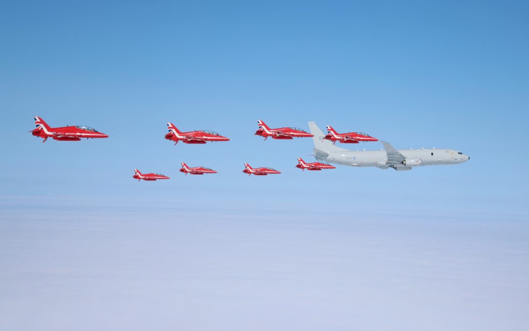 Poseidon MRA1 (P-8A) With The Red Arrows For The First Time