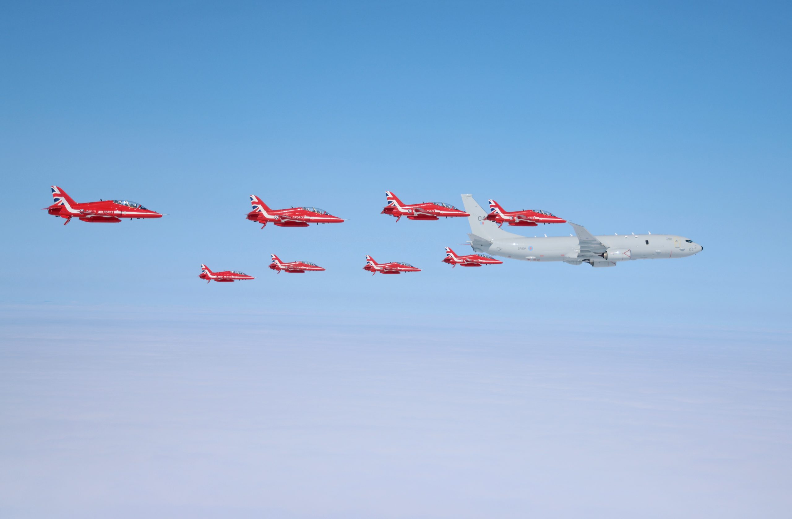 Poseidon MRA1 (P-8A) With The Red Arrows For The First Time