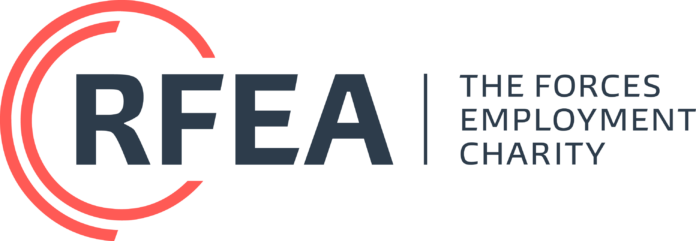 RFEA logo with red circular lines on the left and the text 