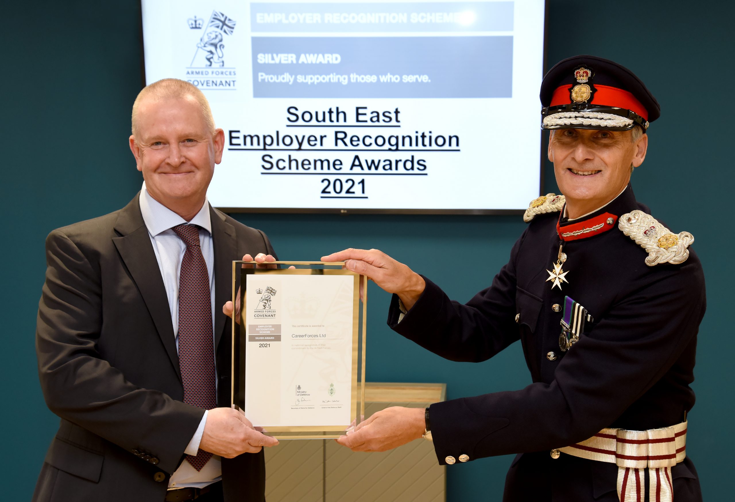 Career Forces Gains Silver Status In MOD’s Employer Recognition Scheme