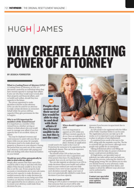 Hugh James: Why Create A Lasting Power Of Attorney