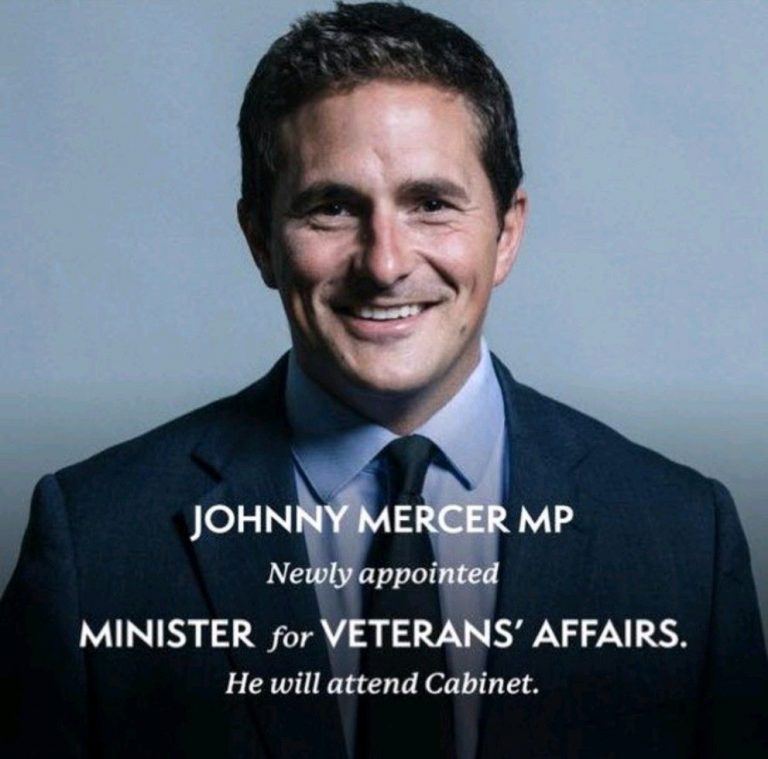 Johnny Mercer Becomes Minister for Veterans’ Affairs