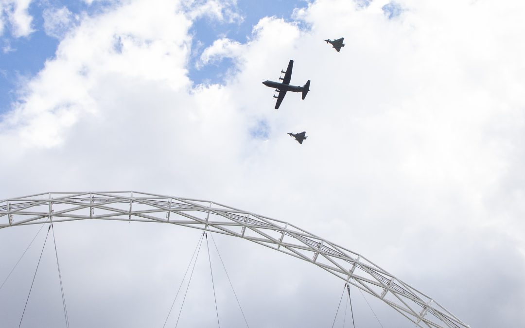 RAF Flypast Over Wembley Stadium For Women’s Euro Football Final