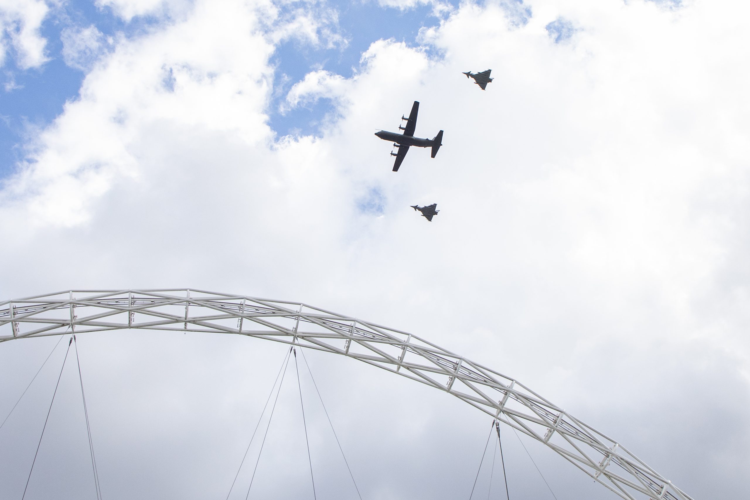 RAF Flypast Over Wembley Stadium For Women’s Euro Football Final