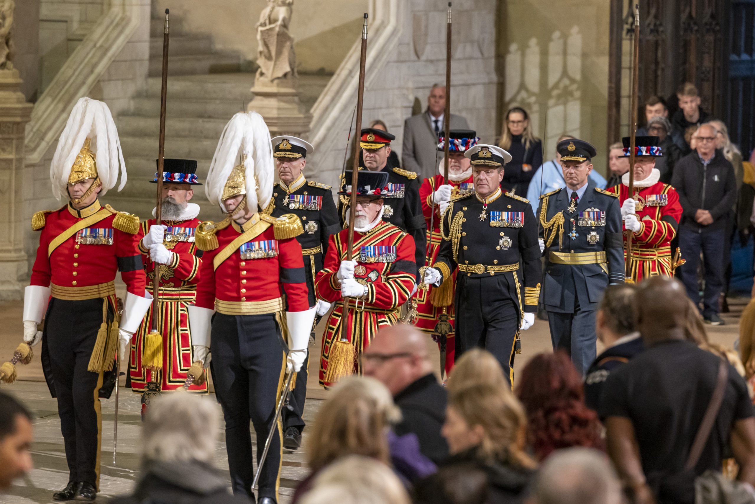 Service Chiefs Stand Vigil At The Queen’s Coffin As She Lay In State In Westminster Hall.