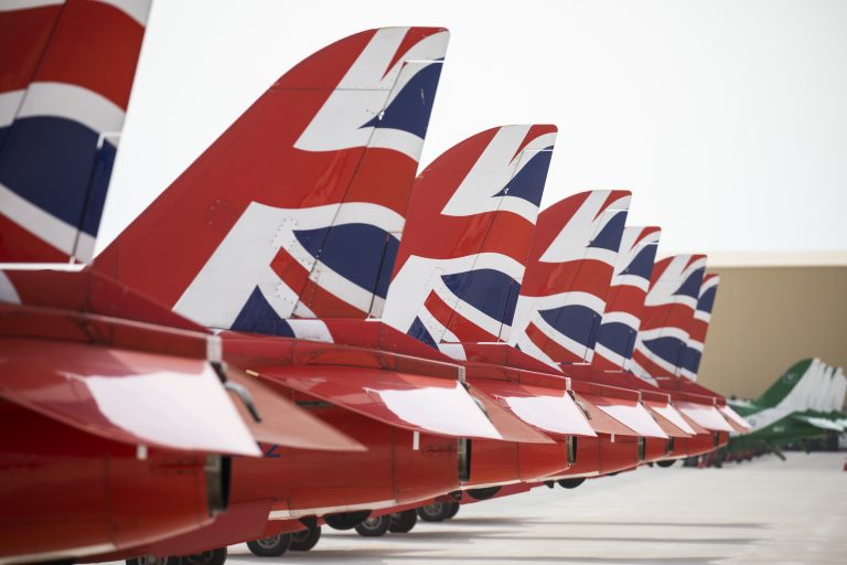 UK And Qatar Air Forces Display Over Doha Ahead Of FIFA World Cup