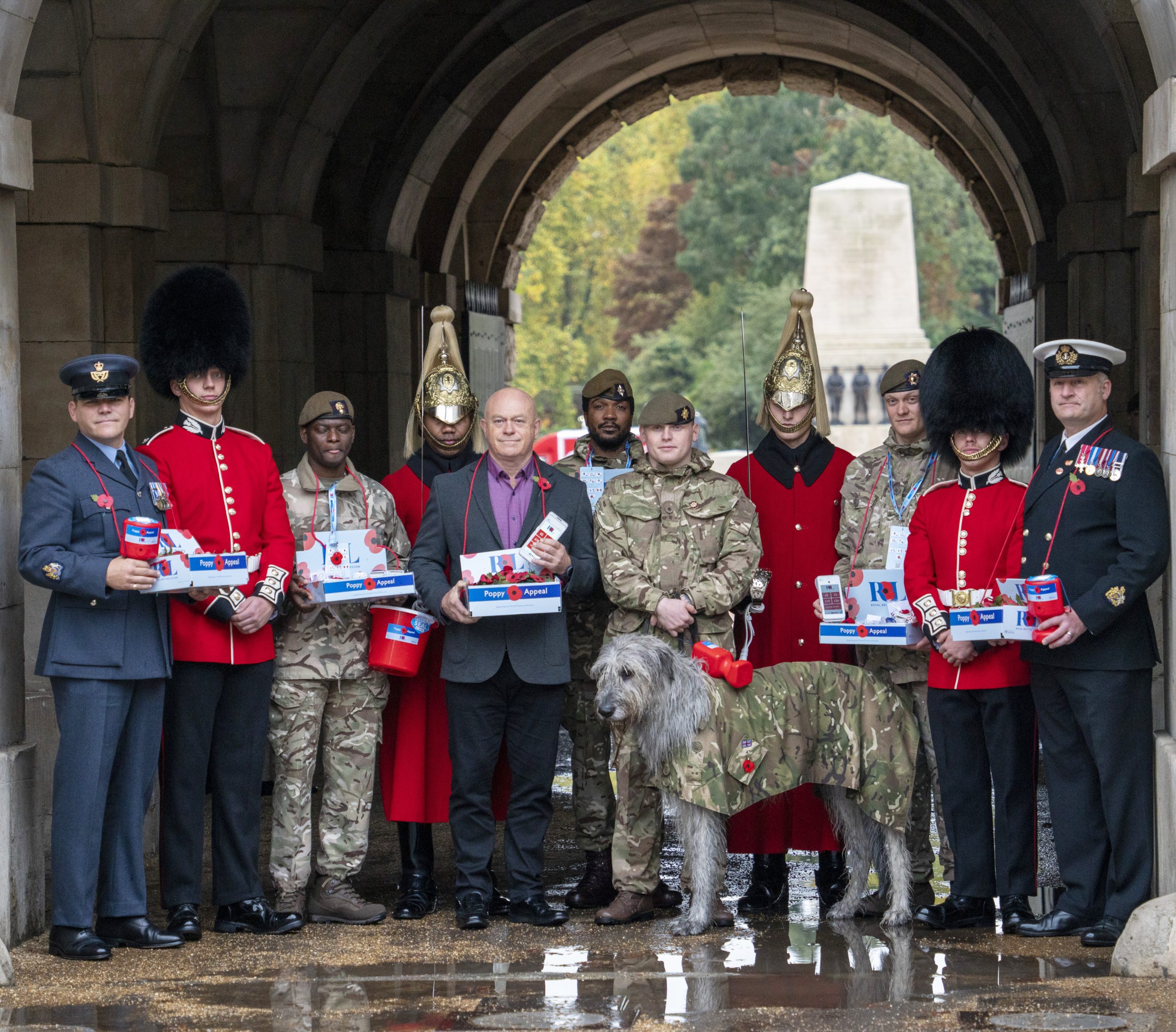 Armed Forces Join Defence Ministers And Ross Kemp To Support The Royal British Legion On London Poppy Day