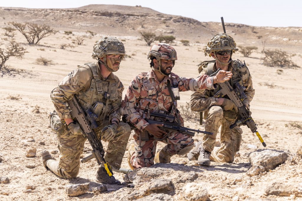British soldiers as they interact with thier Omani counterparts