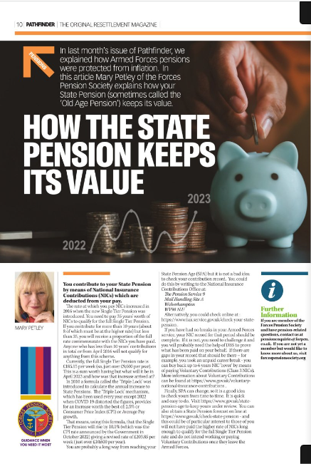 Forces Pensions Advice:How The State Pension Keeps Its Value