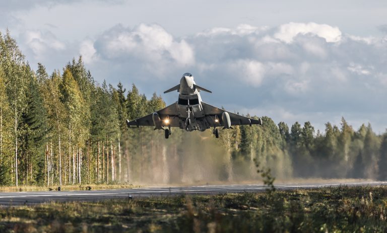 UK Typhoons Land And Take Off From A Road For The First Time