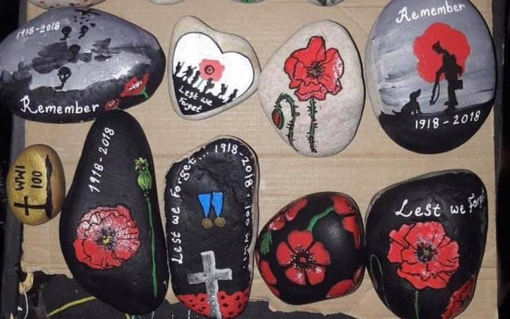 Charity Asks The Public To Paint A Poppy Pebble To Mark Remembrance