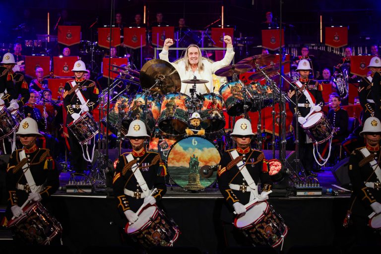 Heavy Metal Legend On Stage With Royal Marines Band