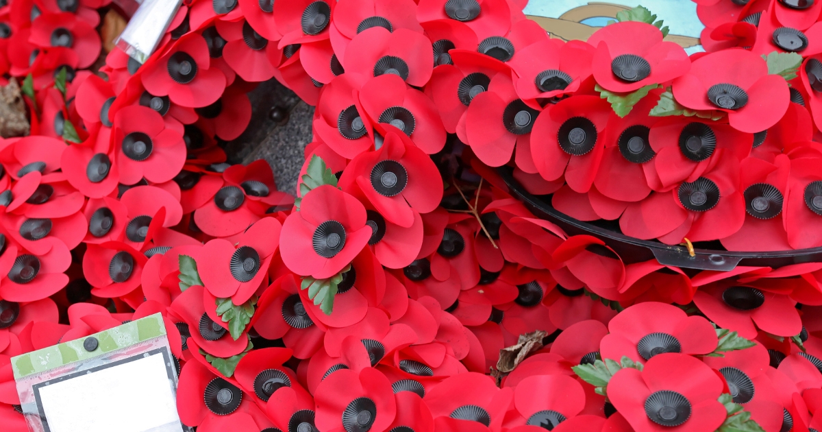 Poppy Wreaths on Remembrance Sunday