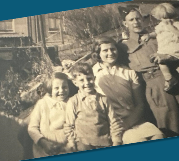 Cpl John Alfred Owens with his wife and children (supplied courtesy of his family)