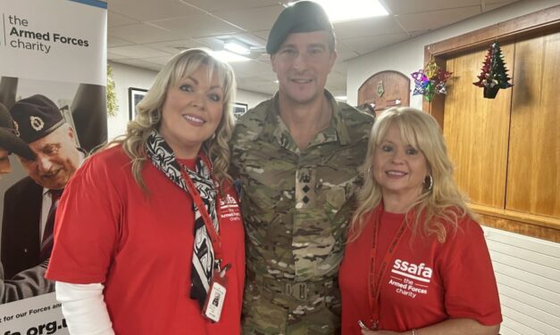 Bear Grylls visits serving personnel and volunteers in Scotland