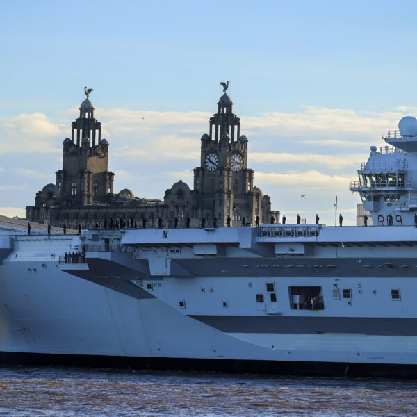 Defence Minister praises crew on visit to HMS Prince Of Wales in Liverpool