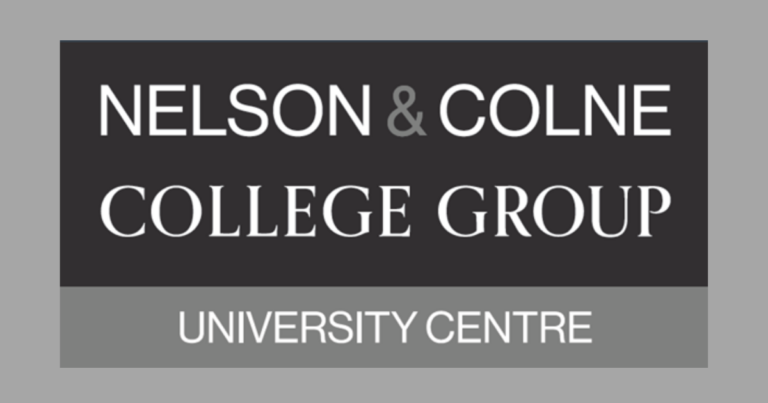 Logo with text: "Nelson & Colne College Group" and "University Centre" on a gray background, promoting our upcoming University Advice Event for adults seeking new opportunities.