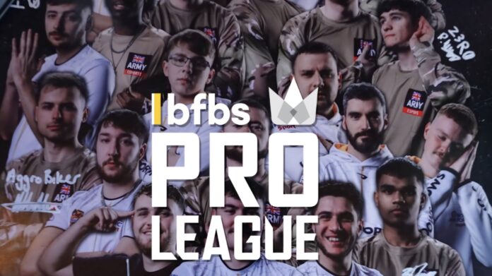 Collage of esports players in tan jerseys from the Armed Forces, with the 