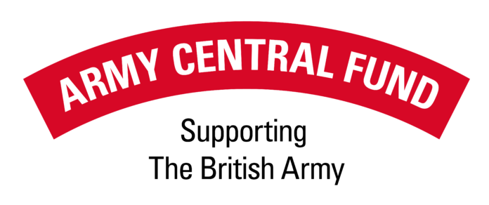 A red curved banner with white text that reads 