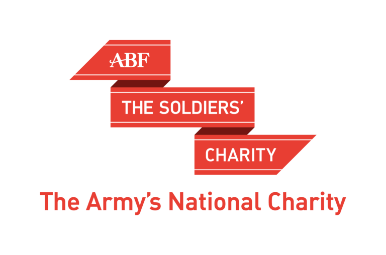 Logo for ABF The Soldiers' Charity, featuring red banners with white text and the tagline "The Army's National Charity" underneath, highlighting support for military families. SafeLives