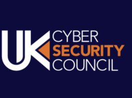 Logo of the UK Cyber Security Council with "UK" in bold white letters and "Cyber Security Council" in white and orange text on a navy blue background, representing pathways for military leavers and career transition into cyber security.